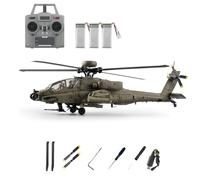 1/48 2.4G 6CH RC Helicopter, C170 AH-64D Flybarless Military Helicopter with Brushless Motor, Optical Flow Positioning & TOF Altitude Hold, One-Key Inverted Flight, Indoor Outdoor Flying Hobbyist
