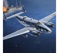 Academy 12347 1/48 US Navy PV-1 Ventura Solomon Islands Battlefield Plastic Model, Molded Color