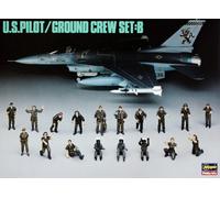 1:48 Hasegawa U.S. Pilot Ground Crew B Ha36005 Kit HASX48-5 Model