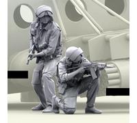 1/48 Helicopter Commando Soldier Resin Model Kit Unpainted and Unassembled Resin Model Parts (2 persons)// S0Yo4