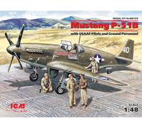 ICM ICM48125 1:48-Mustang P-51B w/USAAF Pilots/Ground Personnel