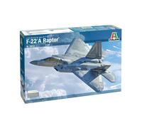 ITALERI -2822 F-22A Raptor, 1:48 Scale, Model Kit, Plastic Modeling, Grey Color, IT2822