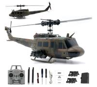 1/48 RC ERA C032 UH-1 Huey Six-Channel Aileronless RC Helicopter, Optical Flow Positioning, Dual Brushless Power, Hand-Painted Limited Edition Scale Model(1 Battery)