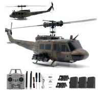 1/48 RC ERA C032 UH-1 Huey Six-Channel Aileronless RC Helicopter, Optical Flow Positioning, Dual Brushless Power, Hand-Painted Limited Edition Scale Model(3 Battery)