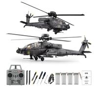 1/48 RC ERA C170 AH-64D Apache RC Helicopter 2.4G 6CH Flybarless RC Military Helicopter with Optical Flow Positioning, TOF Altitude Hold, One-Key Inverted Flight, Brushless Motor(Dark Grey/4 Battery)