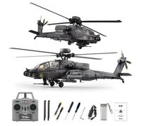 1/48 RC ERA C170 AH-64D Apache RC Helicopter 2.4G 6CH Flybarless RC Military Helicopter with Optical Flow Positioning, TOF Altitude Hold, One-Key Inverted Flight, Brushless Motor(Dark Grey/1 Battery)