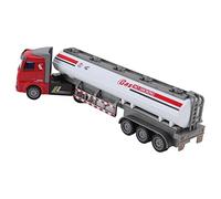 1/48 Scale Pull Back Truck Model RC Semi Trailer Toy Remote Control Semi Trailer Pull Back Construction Vehicle with Durable ABS Wheels for Kids Play and Collection (Flat Head Oil