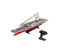 1/480 Scale RC Aircraft Carrier Boat, 2.4G Mini Warship Model with Dual Motor High Velocity for Kids Fun and Learning, Waterproof with LED Lights for Pools & Lakes Fun Gift for Adults Teens