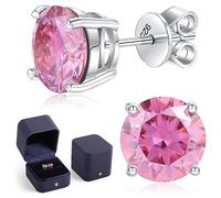 1-4ct Moissanite Stud Earrings S925 Sterling Silver Moissanite Earrings Hypoallergenic Lab Made Diamond D Color Jewelry Gifts for Women Men Valentine's Day, 6.5MM-2ct.tw(1ct*2), Sterling Silver