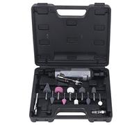 1/4in Air Die Grinder Kit, Portable Pneumatic Polishing Grinding Machine, Straight Handle 22000RPM High Efficiency Tool with 10 Grinding Heads, Aluminum Shell for Metal Wood Polish