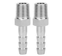 1 / 4in BSPT Male Thread Connector, Stainless Steel Pipe Fitting, 2PCS, Barb Joint Quick Coupling - Durable 304 Stainless Steel, High Pressure Resistance, Ideal for Pneumatic Air (BSPT1/4-8mm)
