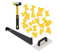 1/4in Gap Flooring Fix Spacer Kit with Tapping Block Hammer and Pull Bar for Laminate Wood Flooring Installation, ABS Plastic + Aluminum Alloy Tools for Home Renovation