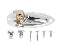 1/4in Guitar Input Jack Socket Plate,Boat Style Design,Loaded Guitar Output Mono Jack Plug Socket Plate with 2 String Fixators (GT50 Silver)