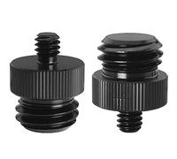 1/4Inch Male to 5/8Inch Male Threaded Tripod Screw Adapter LUORNG 2PCS 1/4 to 5/8-11 Double Sided Standard Mounting Thread Converter for Camera Cage Mount,Black