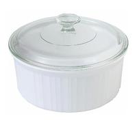 (1.4l) - CorningWare French White 1.4l Covered Round Dish with Glass Top