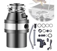 1.4L Food Waste Disposer, 560W Waste Disposal Unit For Sink,Garbage Disposal with Air Switch, Waste Disposal Under Sink, Food Waste Bin Suitable For Kitchen and Sink - 34 x 21 x 21 cm - Black