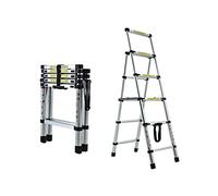 1.4M+1.7M Multi-Purpose Aluminum Herringbone Ladder - 4+5 Steps Telescopic Extension Step Ladder for DIY Painting/Housework/Office