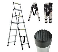 1.4m/1.7m Telescopic Ladder DIY Aluminum Alloy Folding Extendable, Adjustable Step,Lightweight Extension Ladder for Home Office Loft Use (4+5 steps)