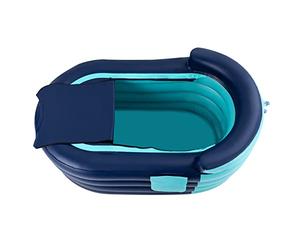 1.4m Adult Inflatable Bath Tub, Blow Up Bathtub with Portable Folding Feature,Load-Bearing Capacity 220 lbs,Double Drainage Spout,Storage Pocket,Zipper Cover,Suitable for Most People Within 5.9ft