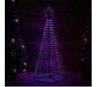 1.4m Light up Christmas Pyramid Cone Tree with 308 Multi-Action Rainbow LEDs Samuel Alexander Multi One Size