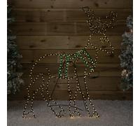 Samuel Alexander 1.4mx86cm FlexiBrights Christmas Reindeer with 420 Multi-Coloured LEDs in Black | Size: 1.4mx86 cm Samuel Alexander Black 1.4mx86 cm