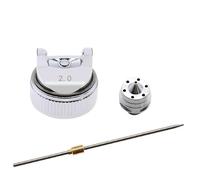1.4mm/1.7mm/2.0mm Nozzle Replacement Kit for HVLP Spray Gun - Stainless Steel Air Cap & Nozzle Set for H-827 & Compatible Spray Guns - Sturdy Spray Paint Repair Accessories Kit (2mm)