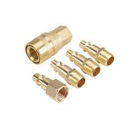 1/4NPT Pneumatic Fittings Five-Piece Set Quick Connector Solid Brass Quick Connect Air Fittings Kit