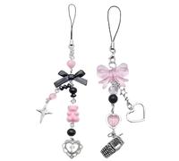 1-4PCS Cute Phone Charms Aesthetic Y2K Cell Phone Charms Strap Strawberry Butterfly Star PhoneCharm Y2K Accessories for Bag Keychain Airpods Camera Pendants Decor, One Size, Plastic, No Gemstone