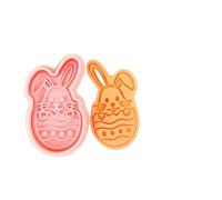 1/4Pcs Easter Rabbit Biscuit Mold Plastic Bunny Egg Cookie Cutter Stamp Embosser Easter Party Fondant Cake Baking Decoration