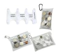 1/4pcs Korean Won Coin Holders with Coin Sorter & PVC Pack Rectangle Coins Dispenser Plastic Coins Sorter Large Capacity Change Holder for Korean Won Collection Purse Wallet for Display Car Travel