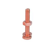 1-4pcs M5 M6 M8 M10 M12 M14 M16 Red Copper External Hexagonal Bolt Flat Washer Spring Screw Nut Combination Set(40mm,M12-1Set)
