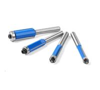1-4pcs Set Of 6mm 1/4 Shank Blade Flush Trim Router Bit With Bearing For Wood Template Pattern Tungsten Carbide Milling Cutt(4Pcs 6.35mm Shank)