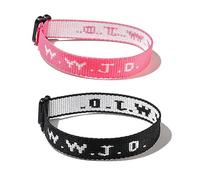 1/4Pcs Set WWJD Rope Beaded Adjustable Bracelet What Would Jesus Do Woven Wristbands Bracelet for Women Men Jewelry Colorful Gifts Braied, adjustable, resin rope, rope