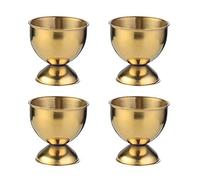 1/4Pcs Stainless Steel Egg Cups Egg Display Holders Kitchen Egg Stands Soft Boiled&Hard Boiled Egg Tray Kitchen Tool(gold-4pcs)