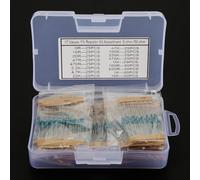 1/4W Metal Film Resistors, 525Pcs 0-1000000 ohm 1% Tolerance Metal Film Resistor Circuit PCB Board Component Assortment Kit, for Experiments, Testing Laptop, TV box
