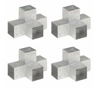 1/4x Post Connectors Galvanised Metal Wood Multi Shapes Multi Sizes vidaXL