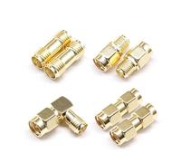 1/5/10/100PCS All Brass 1PC SMA To Male Female Gold Plated RP RP-SMA Connector RF Adapter Straight Bent L/T(Orange,1pcs)