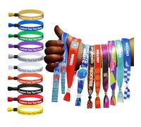 1/5/10/20/30/50/100/1000pcs Custom Cloth Wristbands, Personalised Text and Logo Events VIP Wristbands Colored Wrist Bands for Festival Gatherings Admission Party Concert Customiesd Fabric Wristband