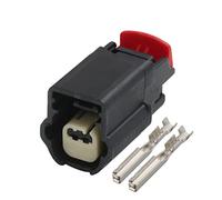 1/5/10/20/50/Sets 2 Pin Automobile Male Female Plug dark Connector Socket Compatible With Vol~o Front Bumper Radar Probe With Terminal(2p female,1 set)