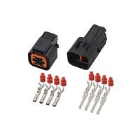 1/5/10/20/50/Sets 4 Pin Electrical Plastic dark Wiring Plug Auto Waterproof Male Female Connector With Terminal Seal Rubber(4p female male,50 SETS_4P)