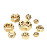 1/5/10/20/50pcsSolid Brass Copper Hex Hexagon Nut for M2 .5 M3 M4 M5 M6 M8 M10 M12 M14 M16 M18 M20 M22 M24 Screw Bolt(M6 x10pcs)