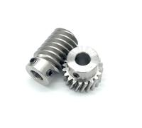 1:5/10/20 Turbine Steel Worm Gear Reducer 1M 20T 6/8MM DIY Small Gearbox Right Angle electronic starter Gear MQXFCZUX(NO Self-Lock,1 Ratio 20-6MM-6MM)