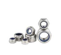 1/5/ 10/ 20pcs M2 M2.5 M3 M4 M5 M6 M8 M10 M12 M14 M16 M18 M20 M22 304 Stainless Steel Nylon Self-Lock Hex Nuts Locknut DIN985(M6 x20pcs)