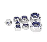 1/5/10/20pcs M2 M2.5 M3 M4 M5 M6 M8 M10 M12 M14 M16 M18 M20 M22 304 Stainless Steel Nylon Self-Lock Hex Nuts Locknut DIN985(M2.5x20pcs)
