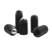 1/5/10/20X M2.5 M3 M4 M5 M6 M8 M10 M12 M16 Black Steel Hex Socket Spring Ball Plunger Grub Bolt Point Set(6mm,M4 20pcs)