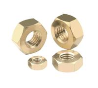 1/5/10/50/100pcs M1.4 .6 M2 .5 M3 M4 M5 M6 M8 M10 M12-M20 Solid Brass Copper Hex Hexagon Nut For Screw Bolt(M2.5 (100pcs))