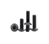 1/5/10/50pcs M2 M2.5 M3 M4 M5 M6 M8 M10 ISO7380 Black 304 Stainless Steel Hexagon Hex Socket Button Round Head Bolt Screw(5mm,50pcs M2.5)