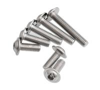 1/5/10/50pcs M3 M4 M5 M6 M8 A2 304 Stainless Steel Hex Hexagon Socket Half Round Button Flange Head With Washer Screw Bolt(12mm,50pcs M3)