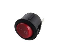 1/5/10 PCS 20mm Diameter Black White Red 2 Pin ON/OFF Round Rocker Switches 6A/250VAC 10A 125VAC Push Button Switch IDGTTLDF(Red,5pcs)