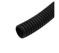 1/5/10meter Black Wire Conduit Convoluted Tubing Wire Threading Plastic Sleeve Flexible Cable Wrap Protector(Black Closure,ID 17MM_1 METER)